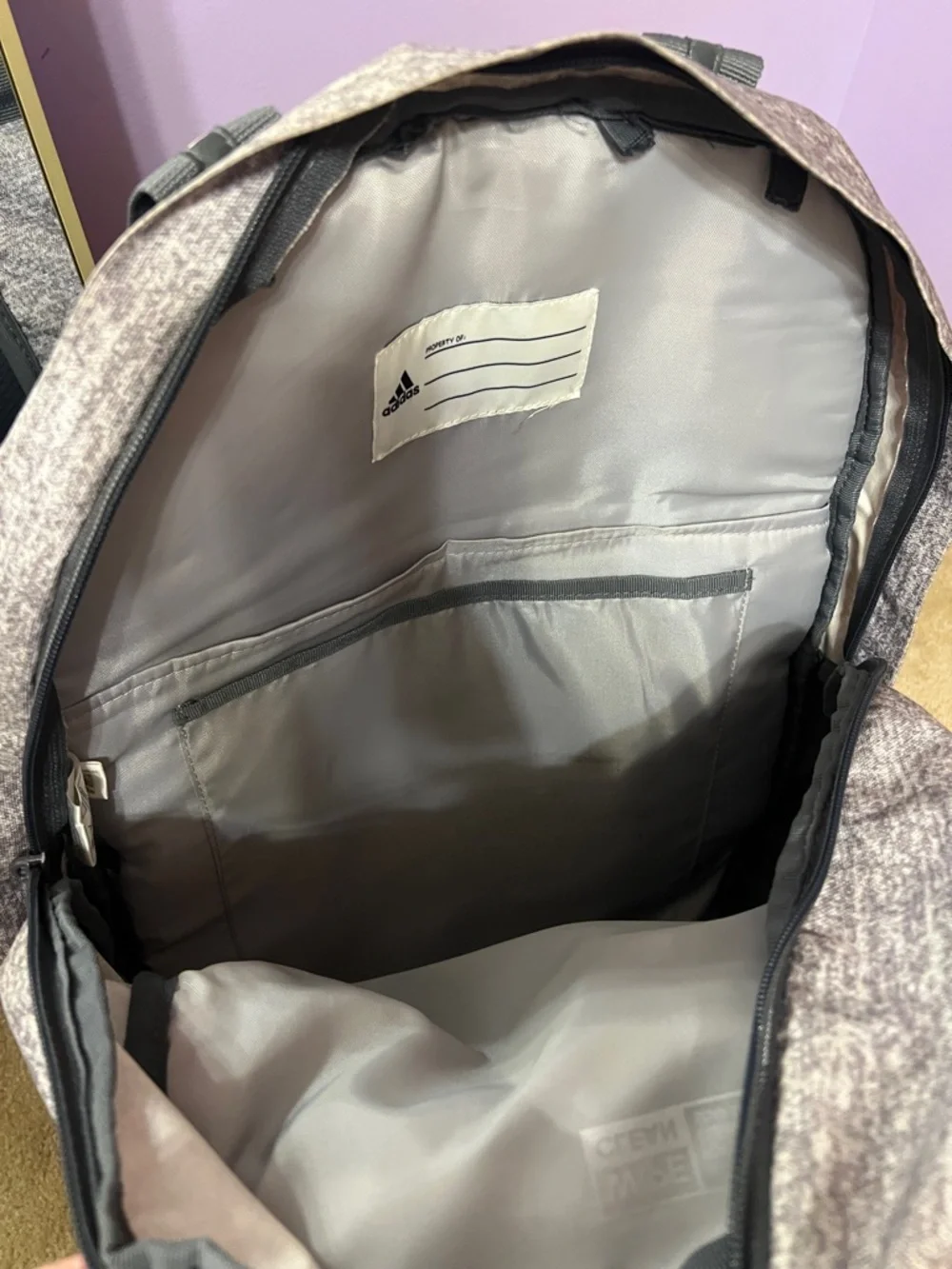 Adidas Gray Backpack with Light Pink Trim - Picture 3 of 8